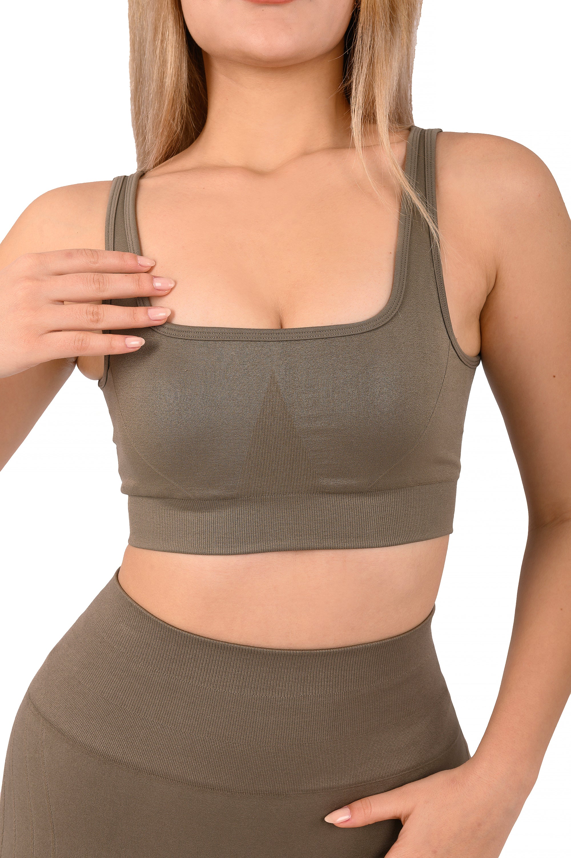 Dikişsiz Sculpt Sporcu Sütyeni Vizon