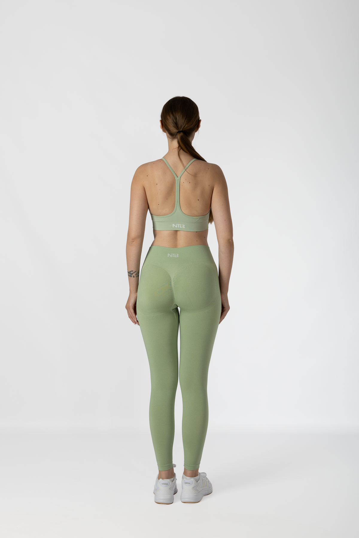 Düşük Bel Tayt Büzgülü Kalça Toparlayıcı Light Green